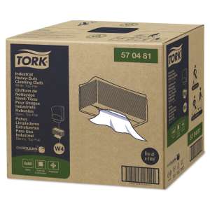 Tork, W4, Heavy-Duty , 1 ply, 14.30"x16.00", Double Recreped (DRC), Industrial Wipers, White