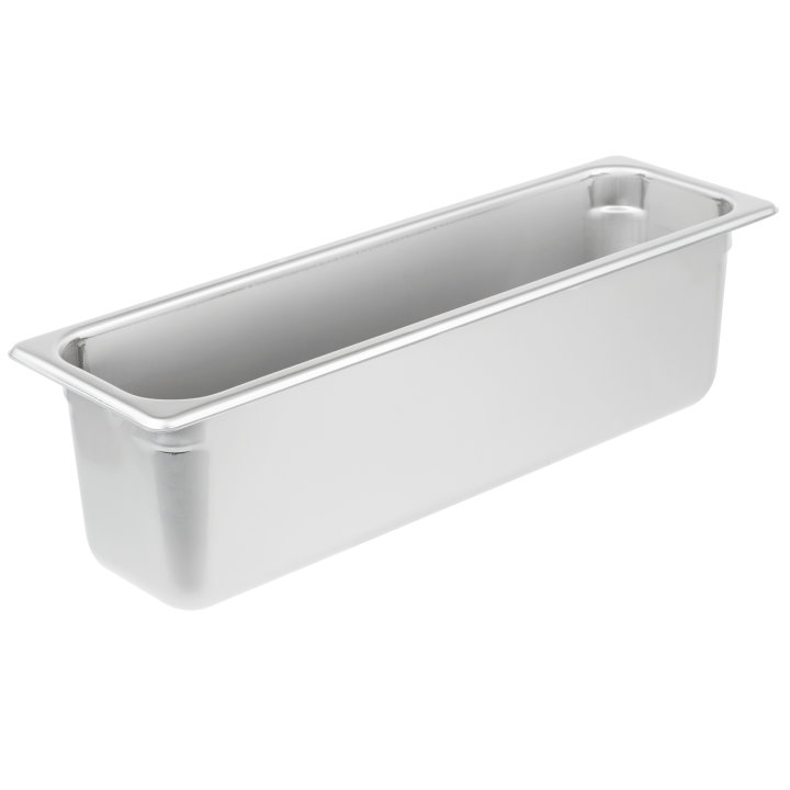 Half-size 6-inch-deep Super Pan® heavy-duty stainless steel steam table pan with flat corners