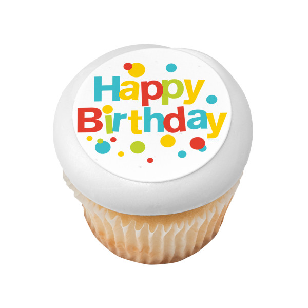 Very Happy Birthday Dots PhotoCake® Edible Image®