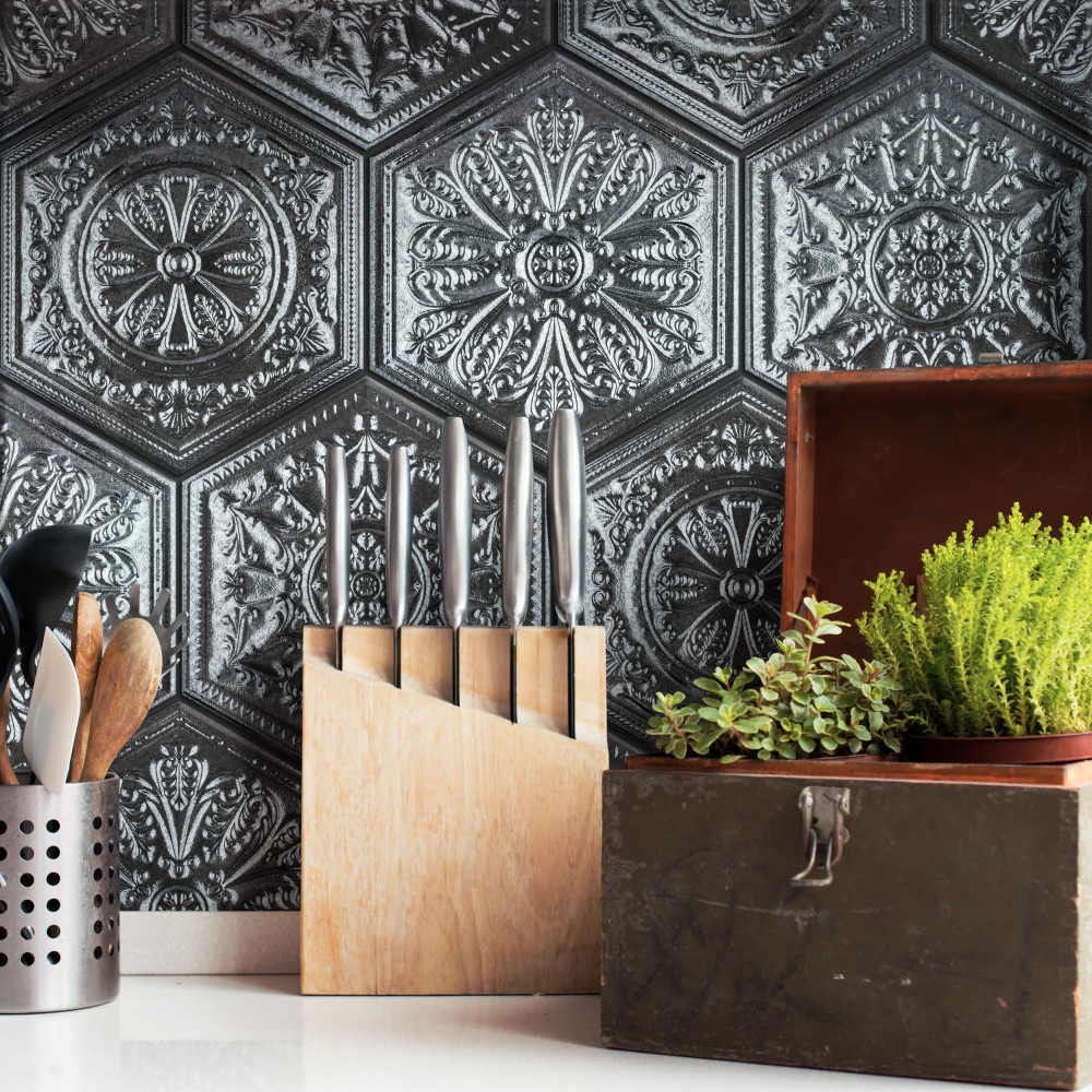 Sample – Zinc Hex Silver Decor Porcelain Floor and Wall Tile