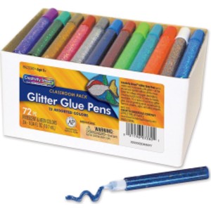 Glitter Glue Pens, Classroom Pack, Assorted Iridescent & Neon Colors, 0.34 fl. oz., 72 Pens