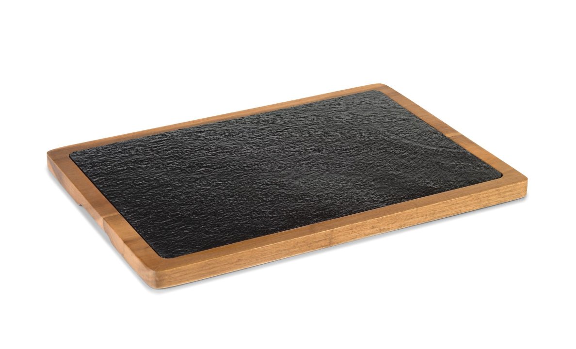 Plateau ardoise et bois de 33 x 23 cm