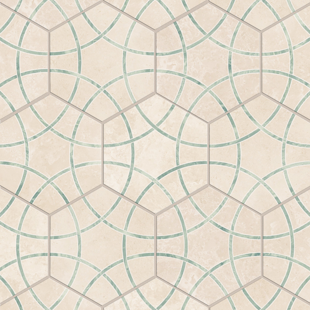 Bari Hex Travertino Jungle 11-1/4 in. x 13 in. Porcelain Floor and Wall Tile