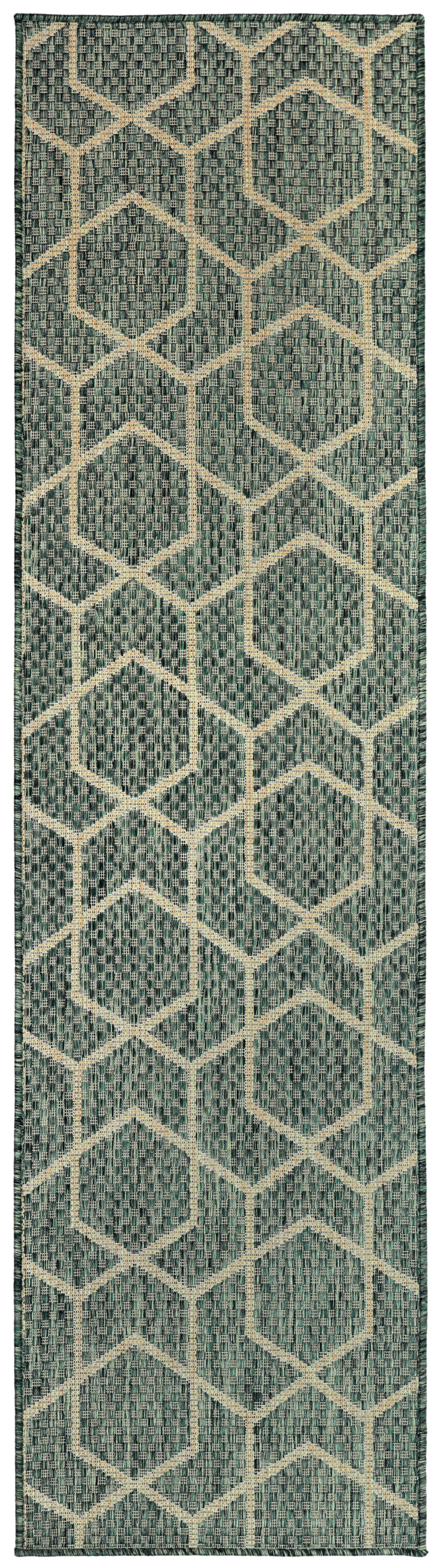 Nourison Horizon Indoor/Outdoor 2' x 6' Green Modern Rug