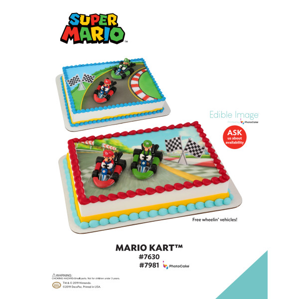 Super Mario™ Mario Kart™ The Magic of Cakes® PhotoCake® Enhanced Background and Icing Page