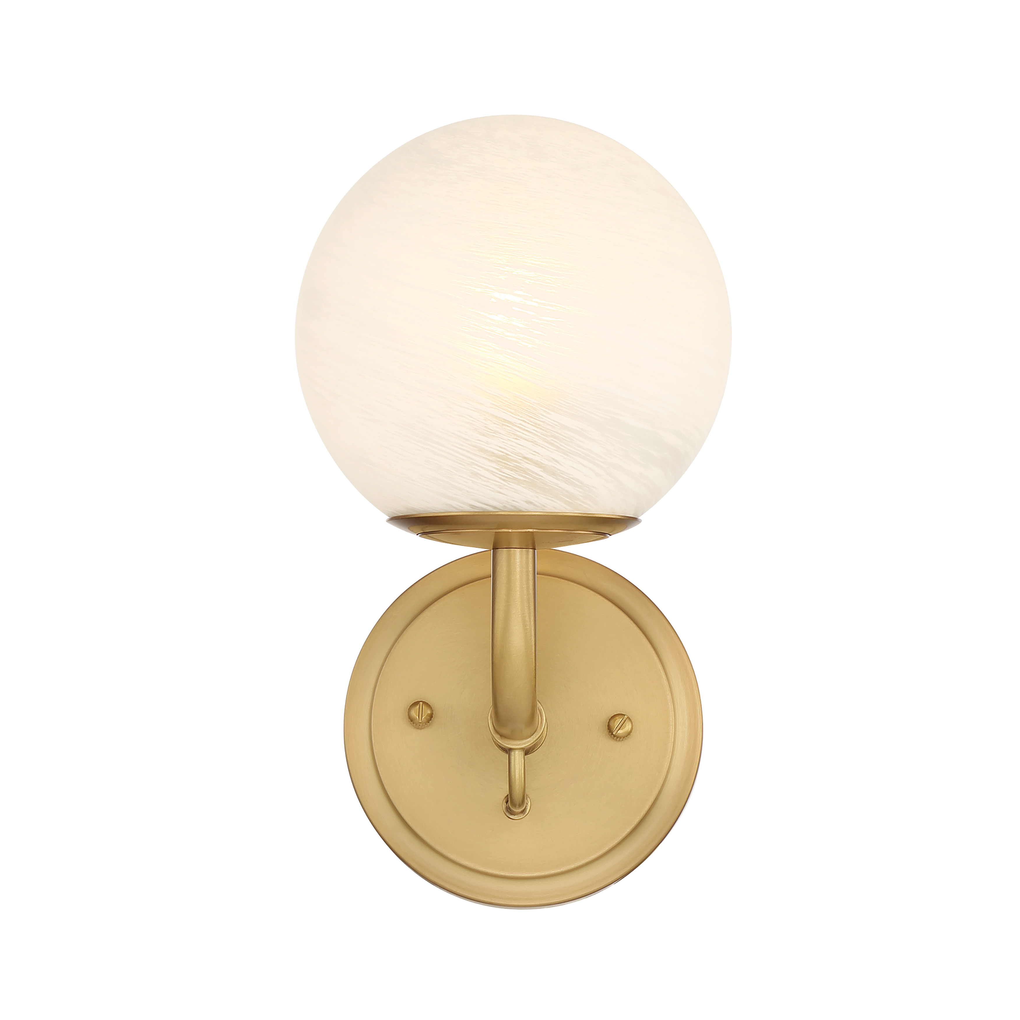 The Whitehall 6" vanity light combines classic brass elegance with etched alabaster glass for soft, flattering illumination. Its compact 6-inch width makes it ideal for smaller bathrooms or powder rooms. - alternate view