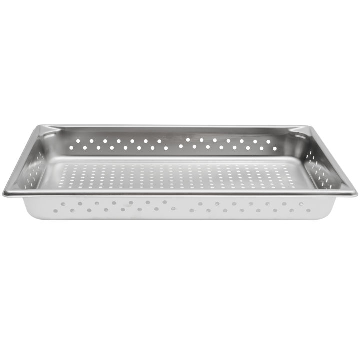 Full-size 2 ½-inch-deep Super Pan V® perforated stainless steel steam table pan