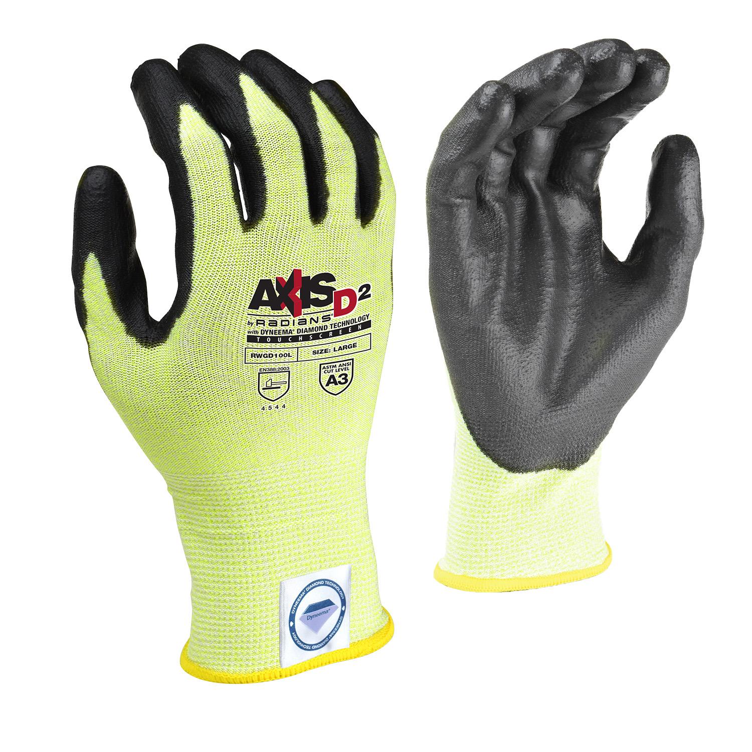 Radians RWGD100 AXIS D2™ Dyneema® Cut Protection Level A4 Touchscreen Glove