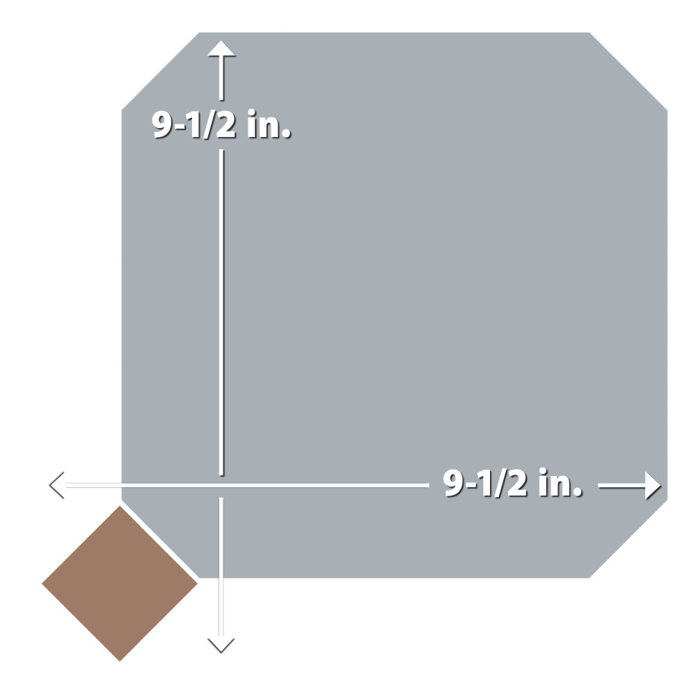 Vaudeville Octagon Humo with Taco Marron 7-7/8 in. x 7-7/8 in. Porcelain Floor and Wall Tile