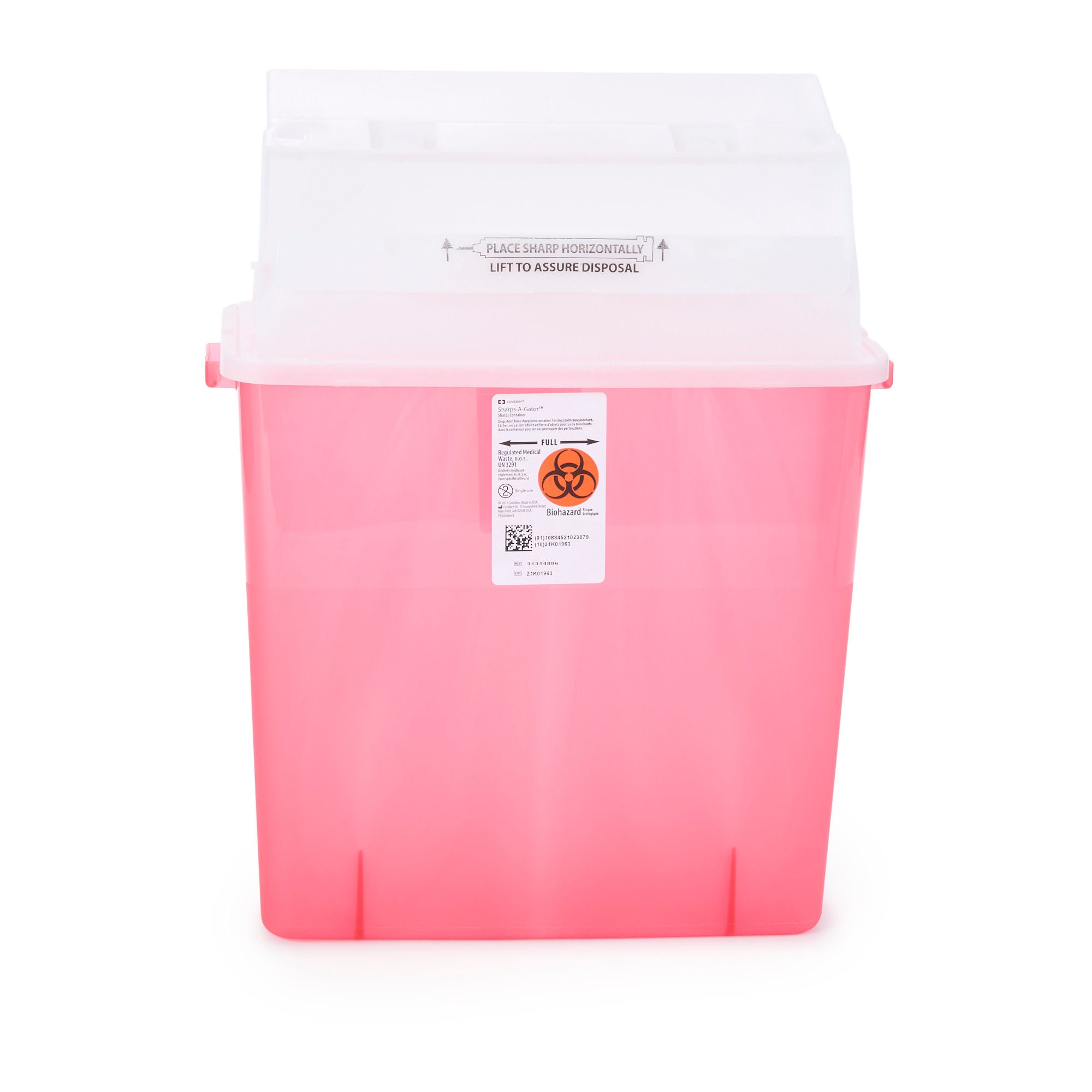 Sharps-A-Gator™ Multi-purpose Sharps Container, 3 Gallon, 20.5 x 14 x 6 Inch