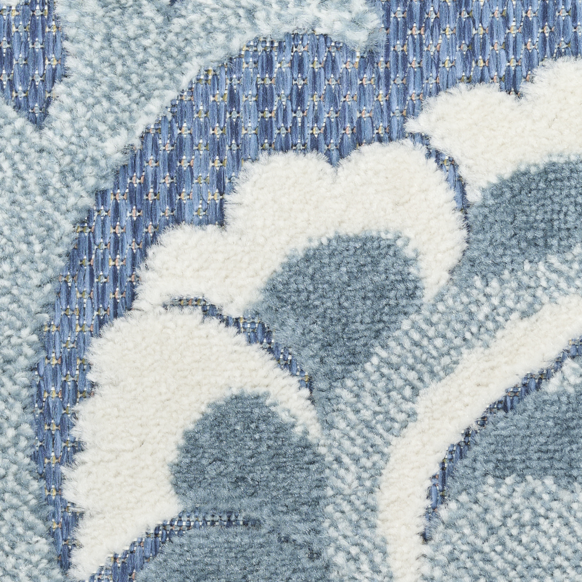 Nourison Aloha 5'3" x 7'5" Blue Farmhouse Rug