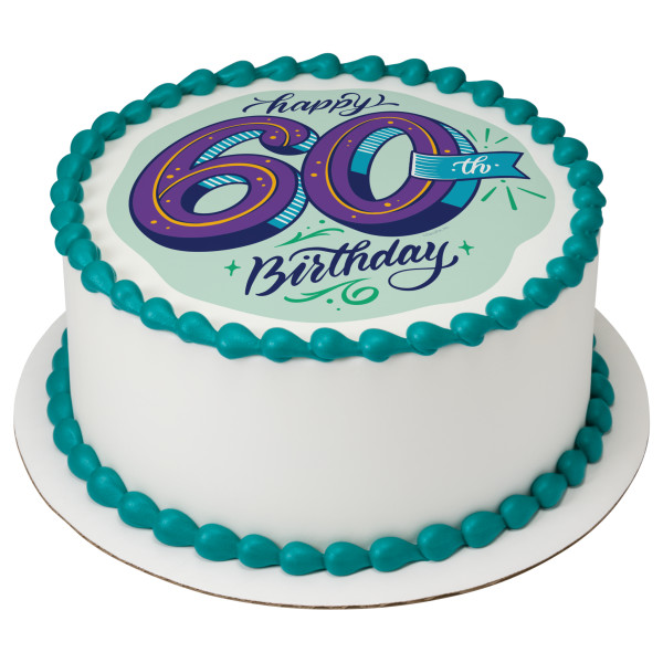 60th Birthday PhotoCake® Edible Image®