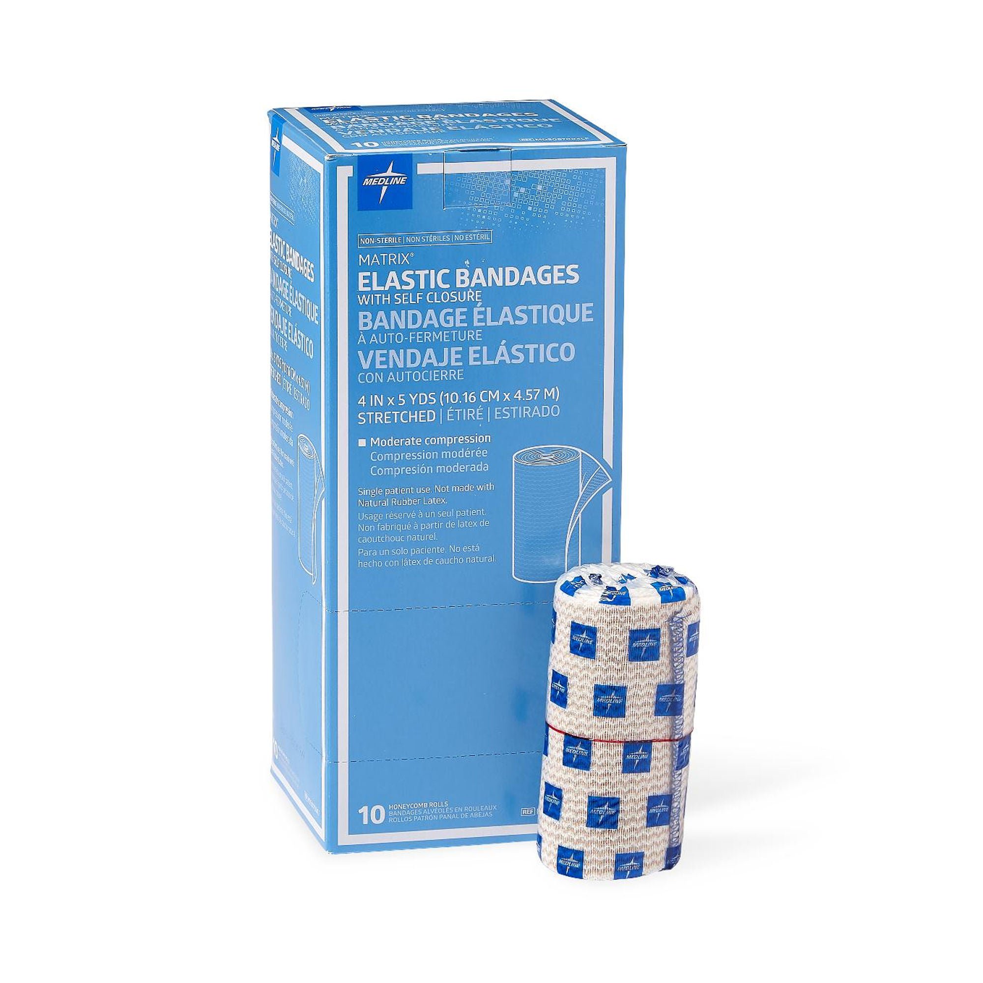 Matrix Double hook-and-loop closure Elastic Bandage, 4 Inch x 5 Yard