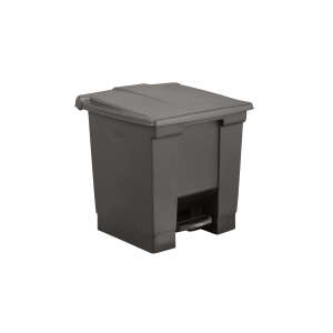 Rubbermaid Commercial, Legacy, 8 gal, Plastic, Black, Square, Receptacle