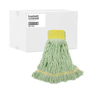 Boardwalk, Ecomop Dual Fiber Looped-End Wet Mop Head with 5" Headband, Large, Green