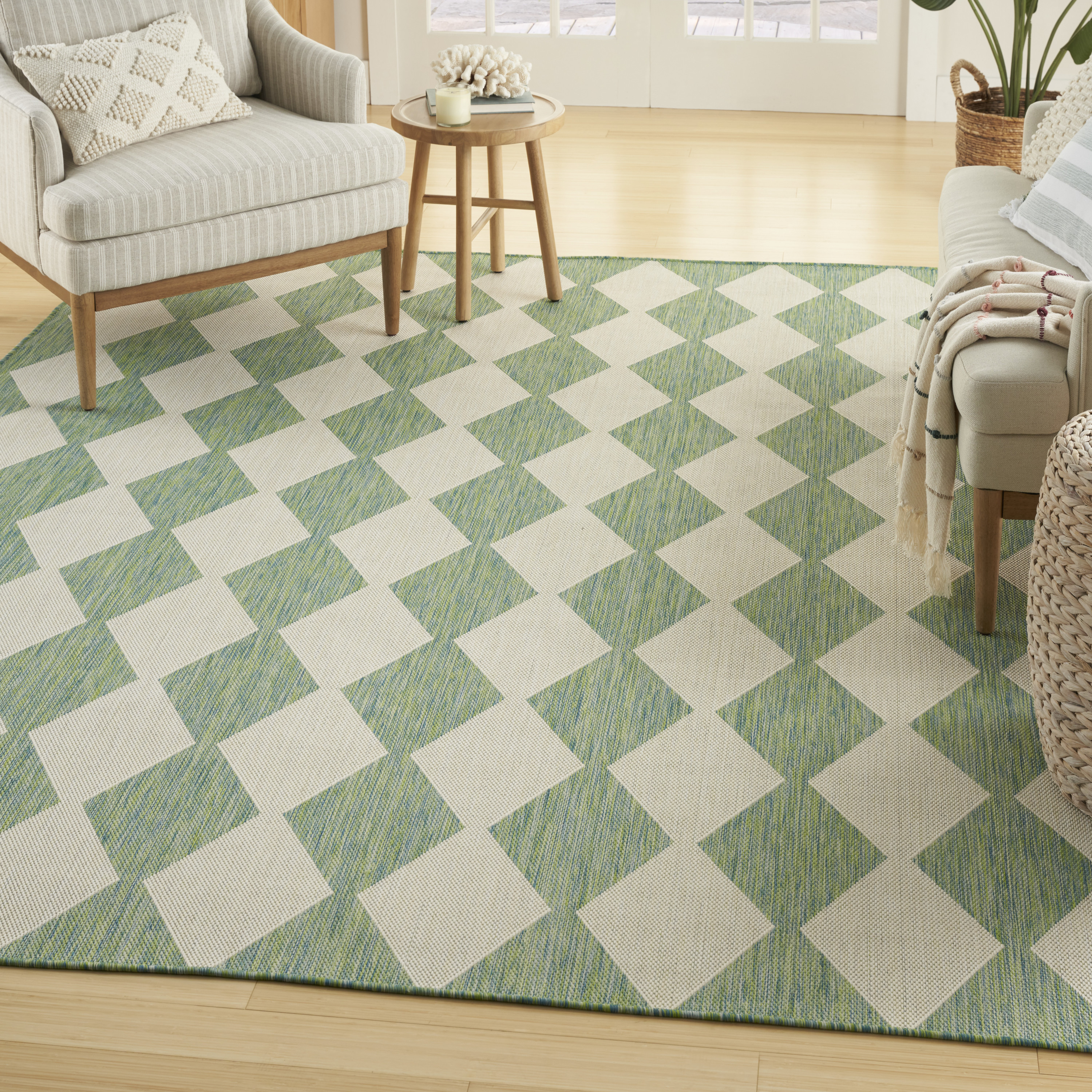 Nourison Positano 7' x 10' Blue Green Modern Rug