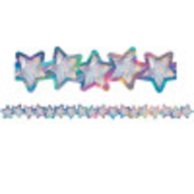 Iridescent Stars Die-Cut Border Trim, 35 Feet