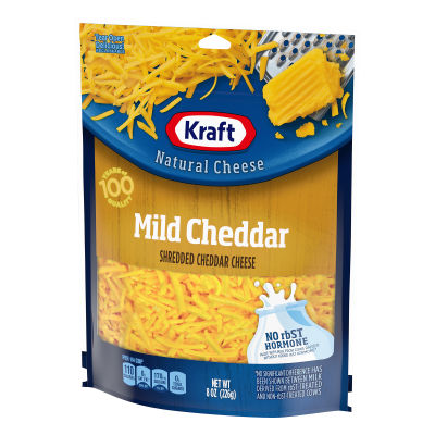 Kraft Mild Cheddar Shredded Cheese, 8 oz Bag