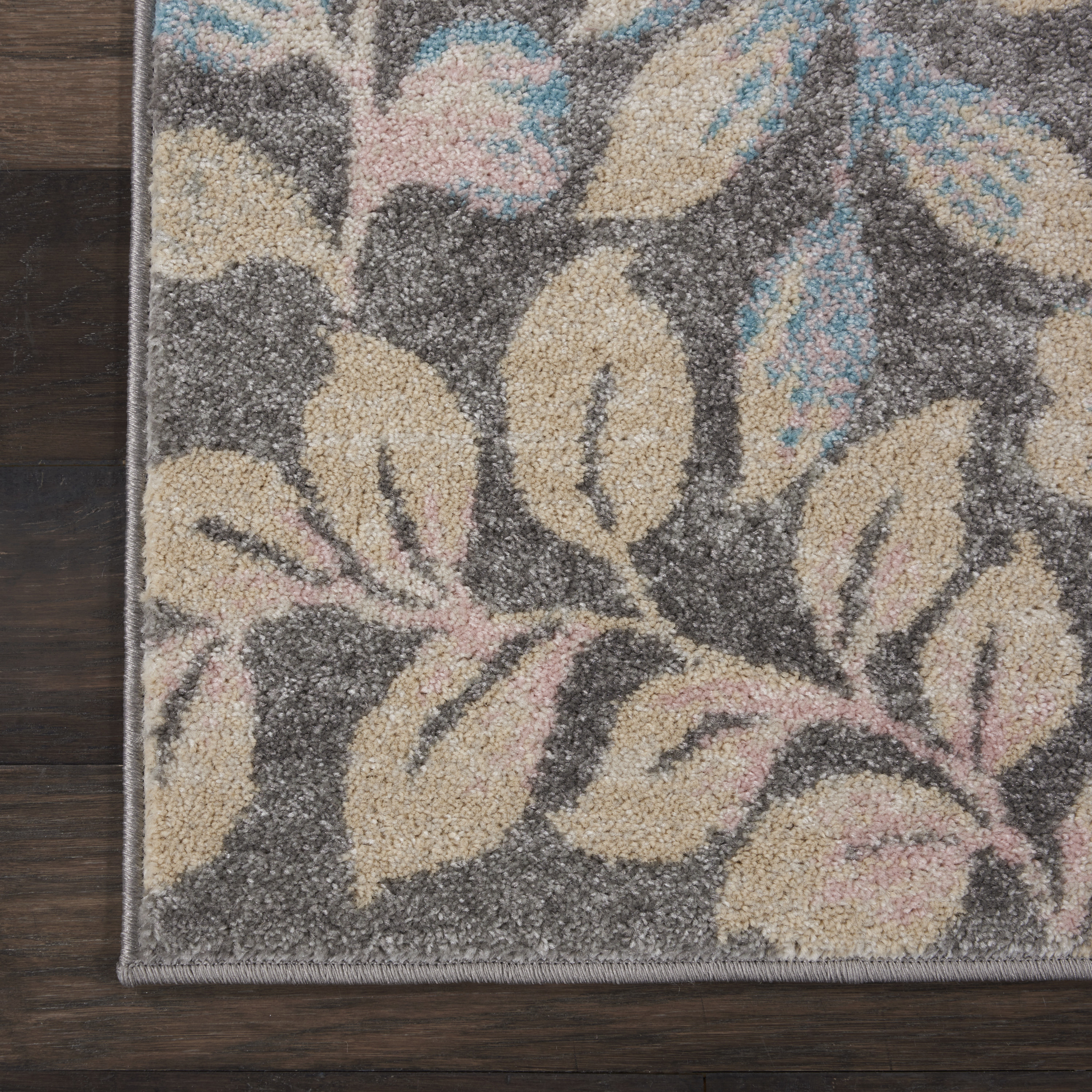 Nourison Tranquil 2' x 4' Grey Beige Farmhouse Indoor Rug