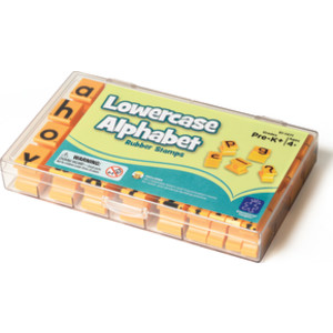 Alphabet Rubber Stamps, Lowercase, 5/8", Set of 30