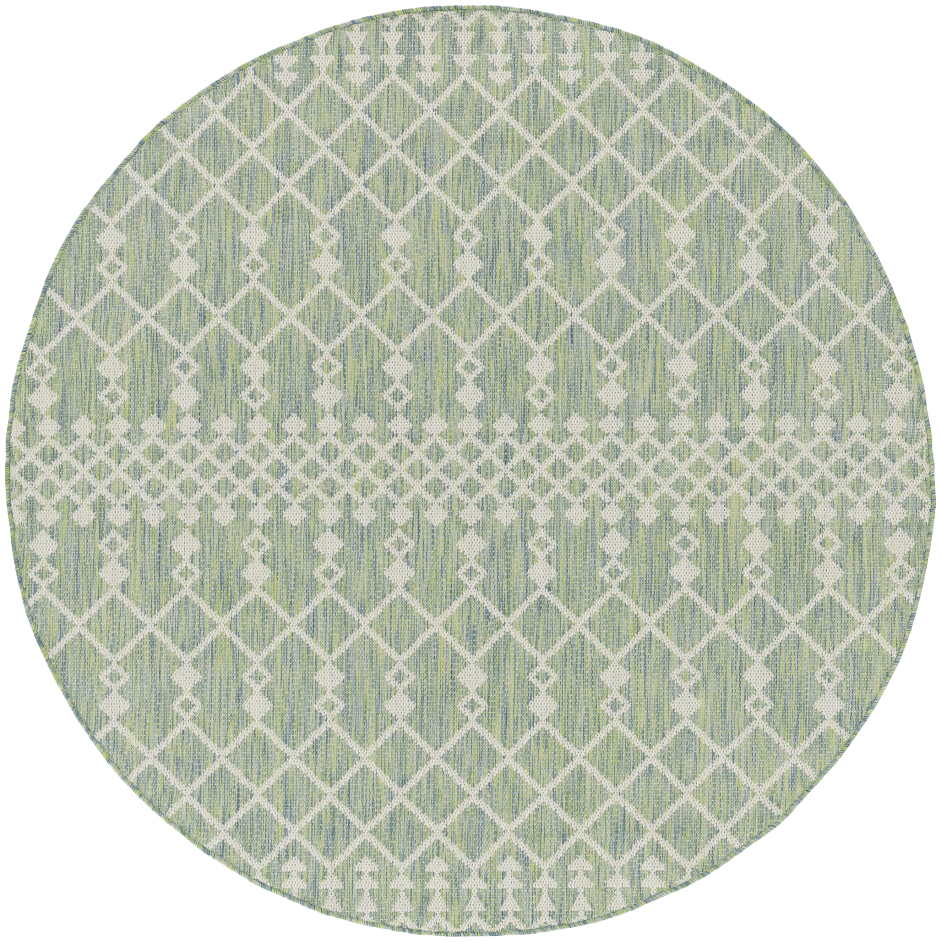 Nourison Positano 8' x Round Blue Green Modern Rug