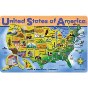 U.S.A. Map Wooden Puzzle, 45 Pieces