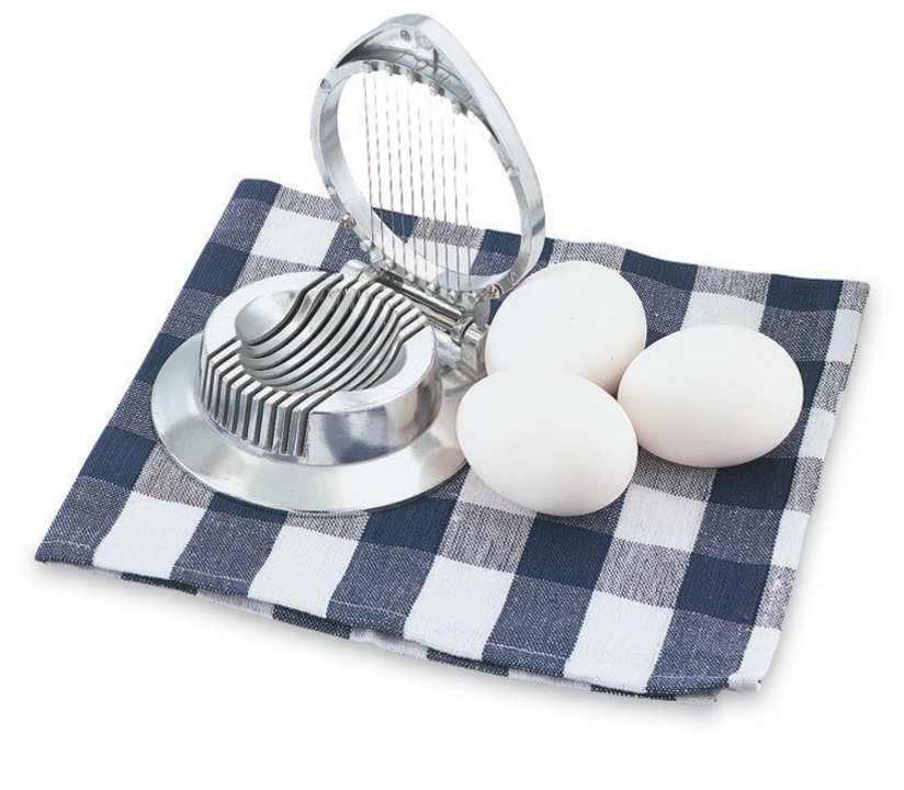 Cast-aluminum egg slicer