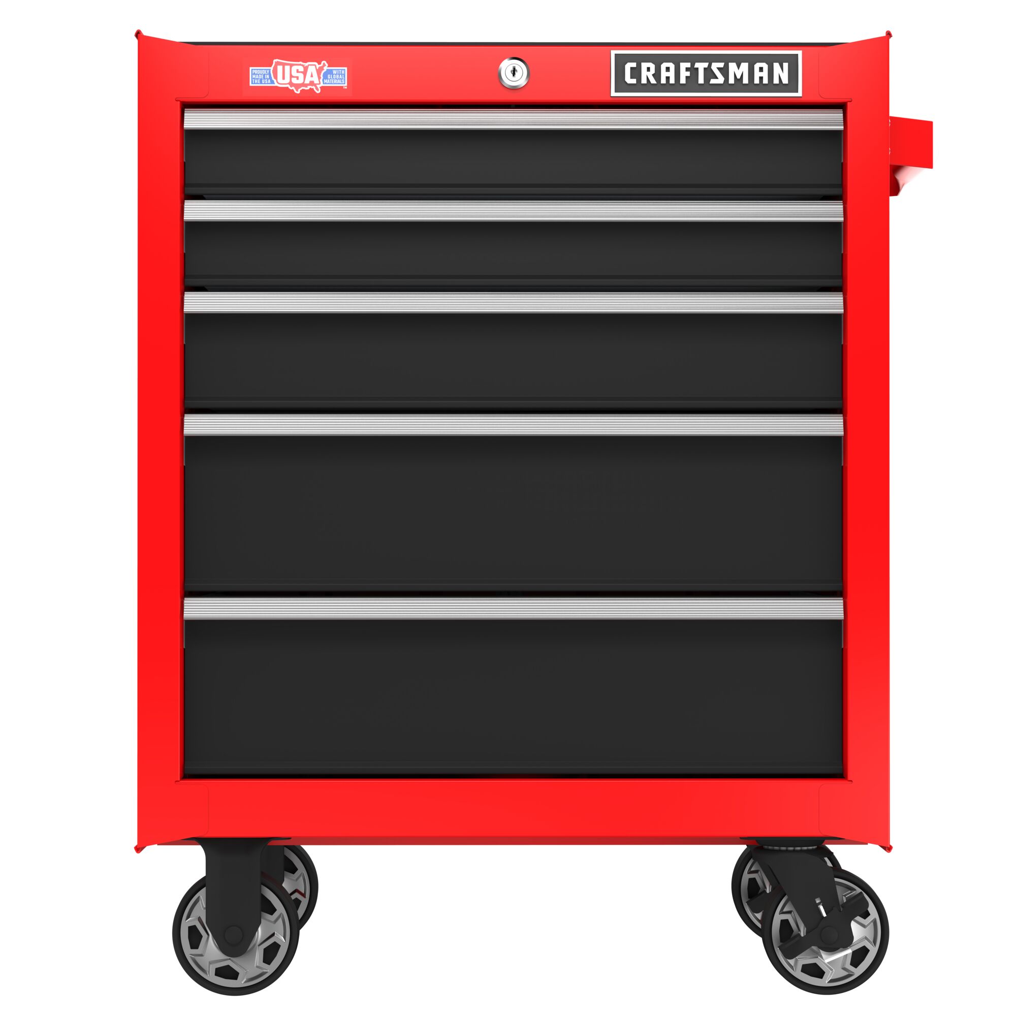 26 inch 5 drawer rolling tool cabinet with other tool chests.