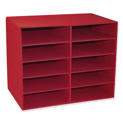 Classroom Keepers Organizer, 10-Shelf, Red, 17