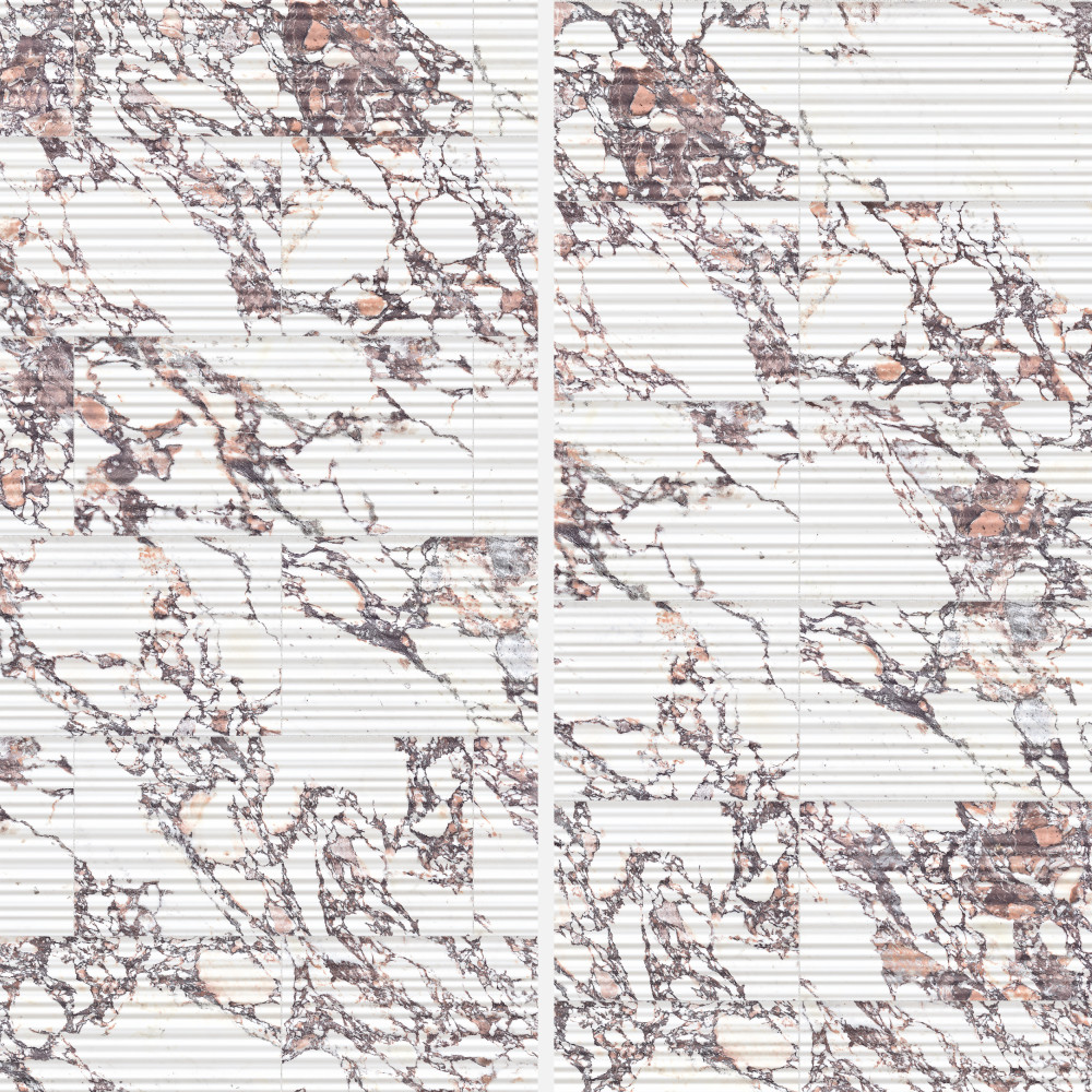 Touche Pleated Deco Rubis 11-3/4 in. x 23-1/2 in. Porcelain Floor and Wall Tile