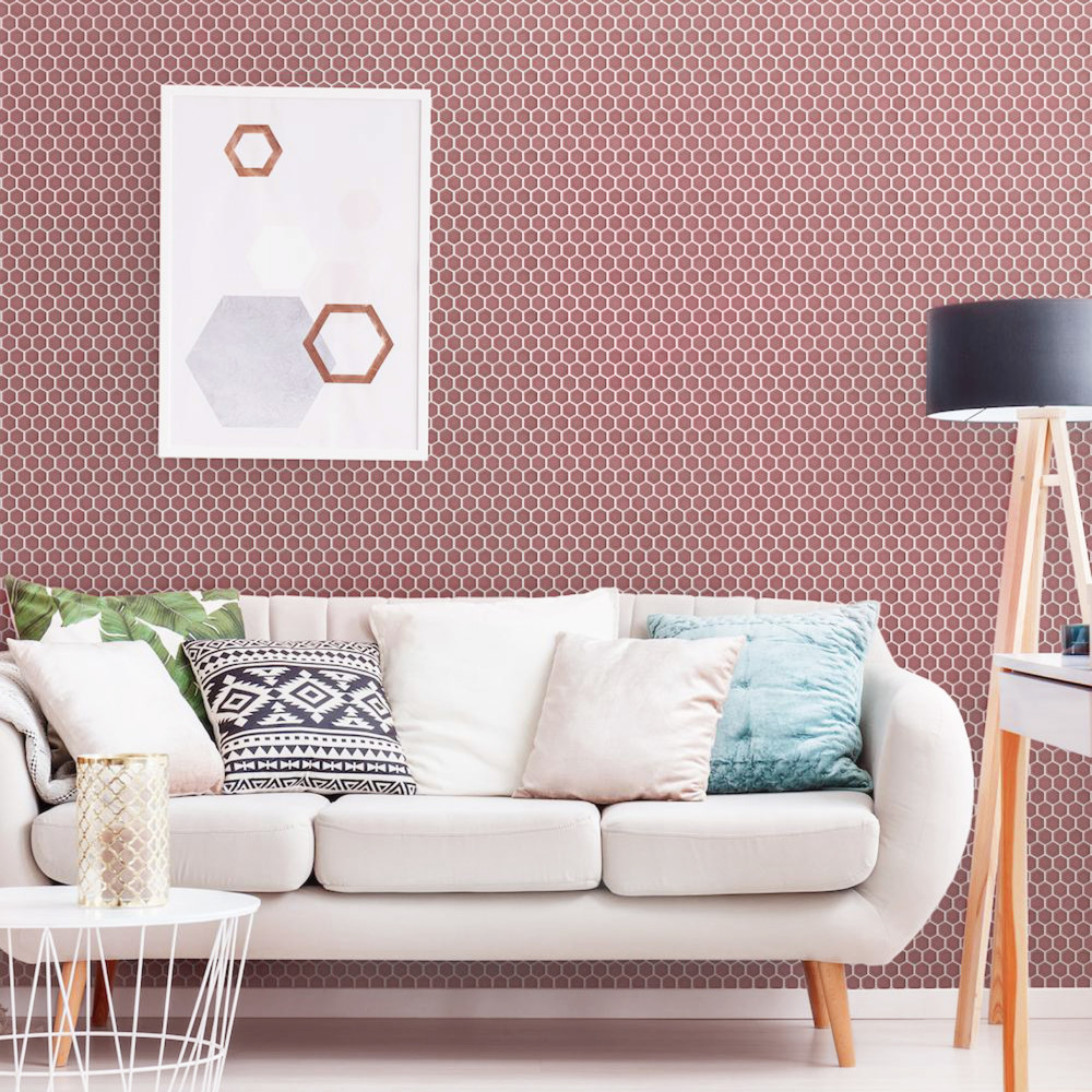 Tribeca 1″ Hex Glossy Blush 10-1/4 in. x 11-7/8 in. Porcelain Mosaic Tile