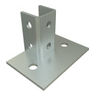Post Base, Steel, Hot Dipped Galvanized, 1/4 in. Thick, 6 L x 3-1/2 H x 4 W in.