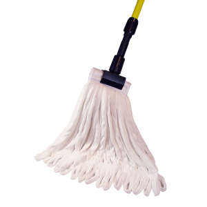 Hillyard, Rough Surface Microfiber Looped-End Wet Mop Head with 5" Headband, Large, White