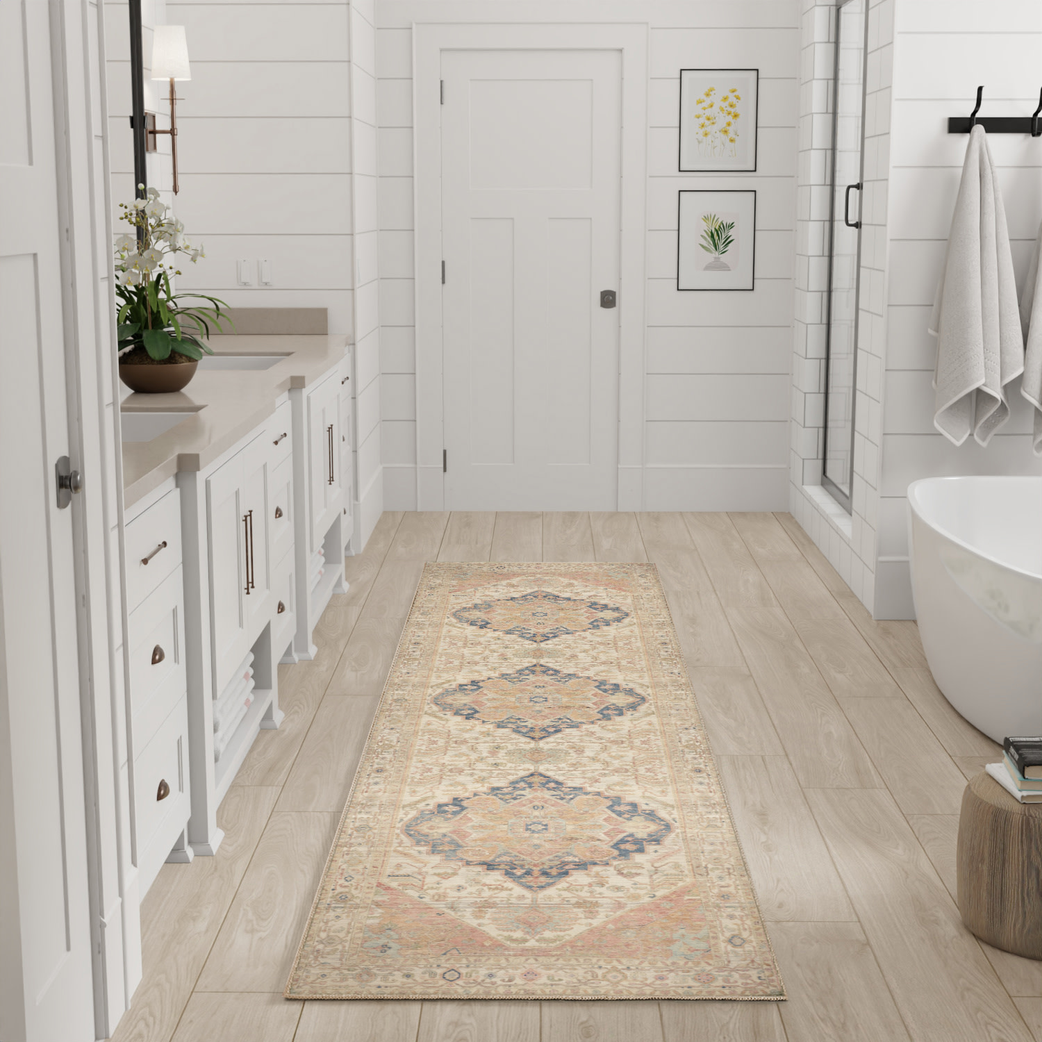 Nourison Vintage Washables 2' x 6' Multicolor Vintage Indoor Rug