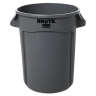 Rubbermaid Commercial, VENTED BRUTE®, 32 gal, Resin, Gray, Round, Receptacle