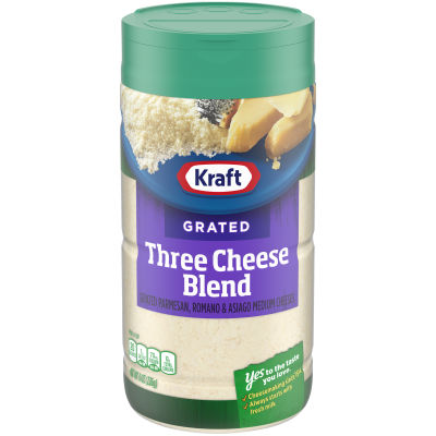 Kraft 100% Grated Three Cheese Blend 8 oz Shaker