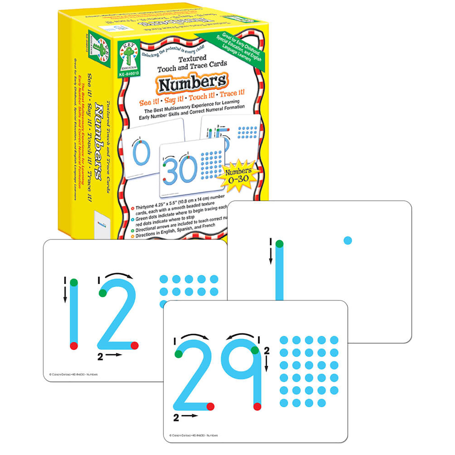 Carson Dellosa Education Textured Touch and Trace Cards: Numbers, Grade PK-3 image number null