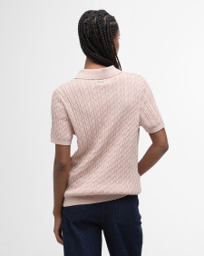 Hartland Knitted Polo Shirt Primrose Pink