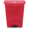 Rubbermaid Commercial, Streamline, Step-On, 24 gal, Resin, Red, Rectangle, Receptacle
