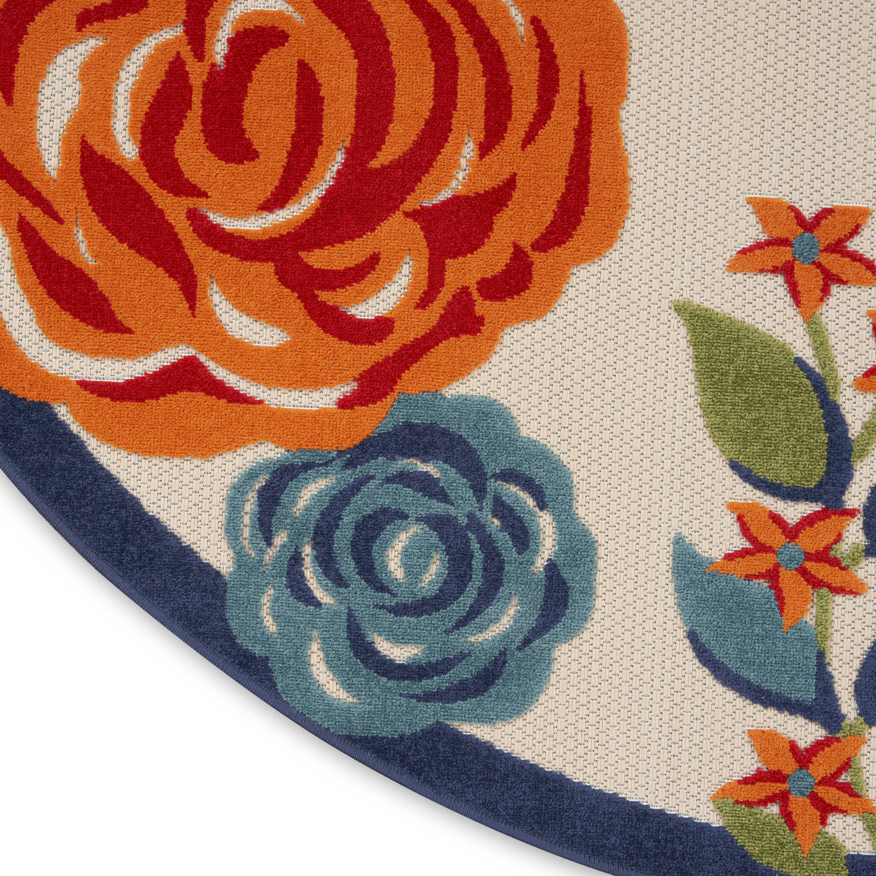 Nourison Aloha 7'10" x Round Multicolor Contemporary Rug