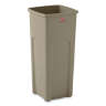 Rubbermaid Commercial, Untouchable, 23 gal, Resin, Beige, Square, Receptacle