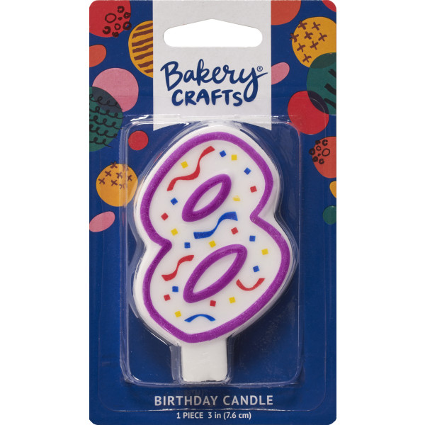 8 Party Purple Numeral Candles