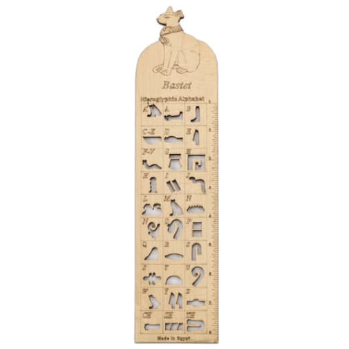 Wooden Stencil Ruler - Bastet Cat Design