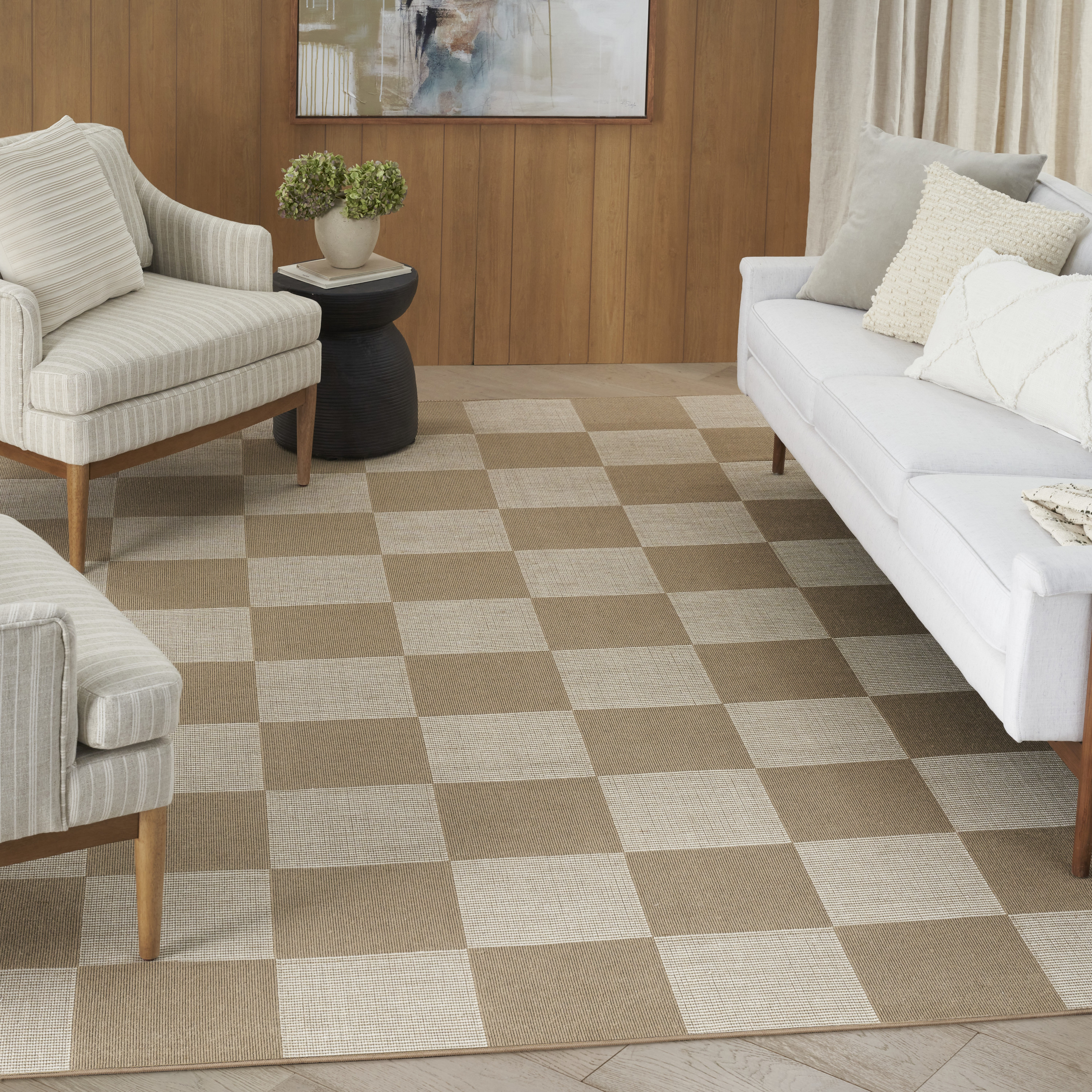 Nourison Washable Modern Jute 5'3" x 7'3" Natural Ivory Modern Indoor Rug