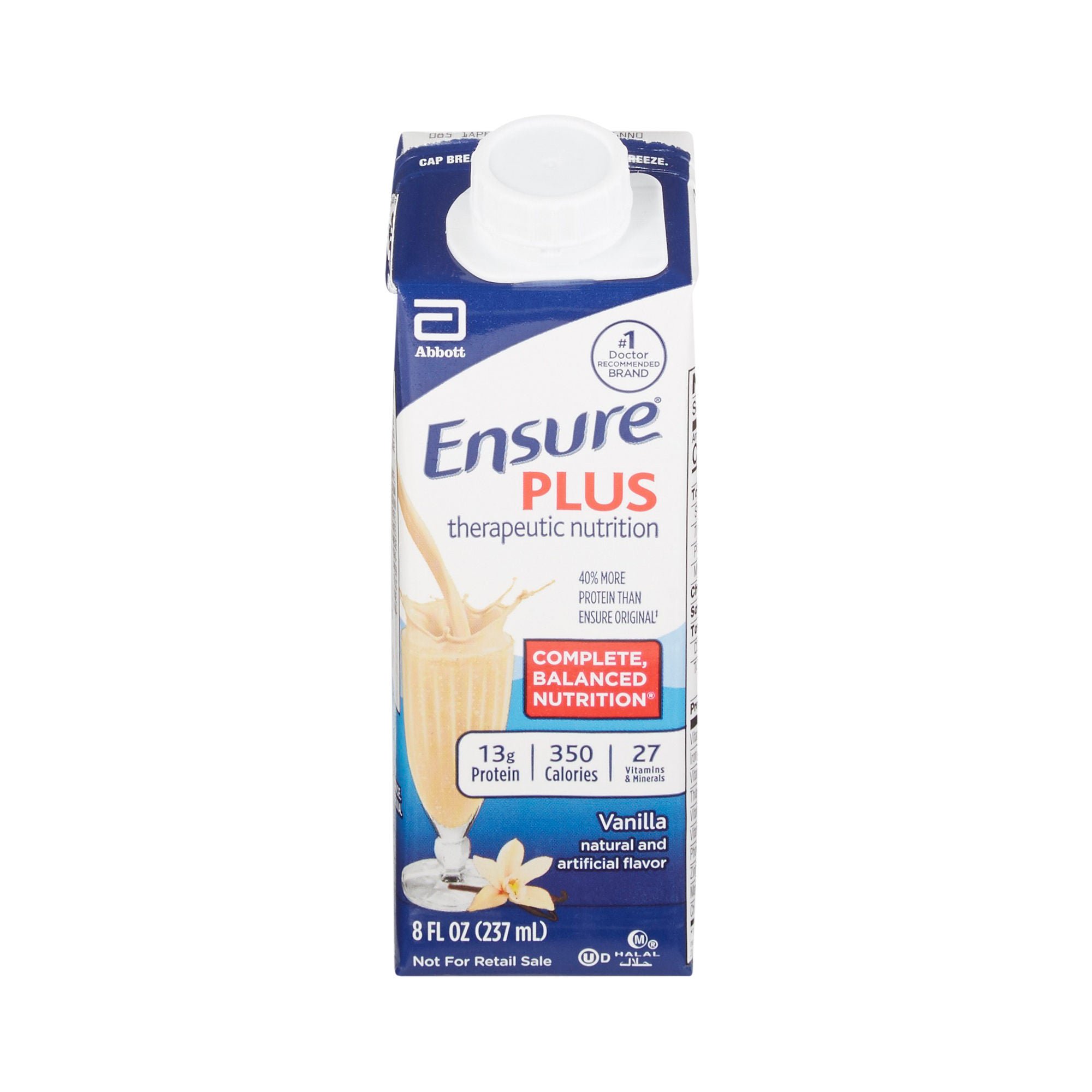 Ensure® Plus Therapeutic Nutrition, Vanilla, 8-ounce carton
