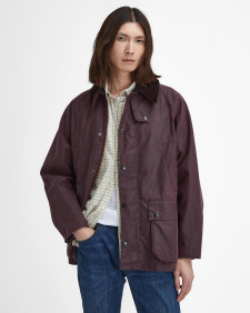 Oversized Bedale Waxed Jacket Bordeaux