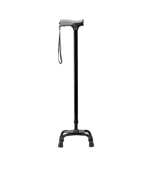 Drive DeVilbiss Healthcare CANE, QUAD W/WRISTLET SOFT GRIP BLK