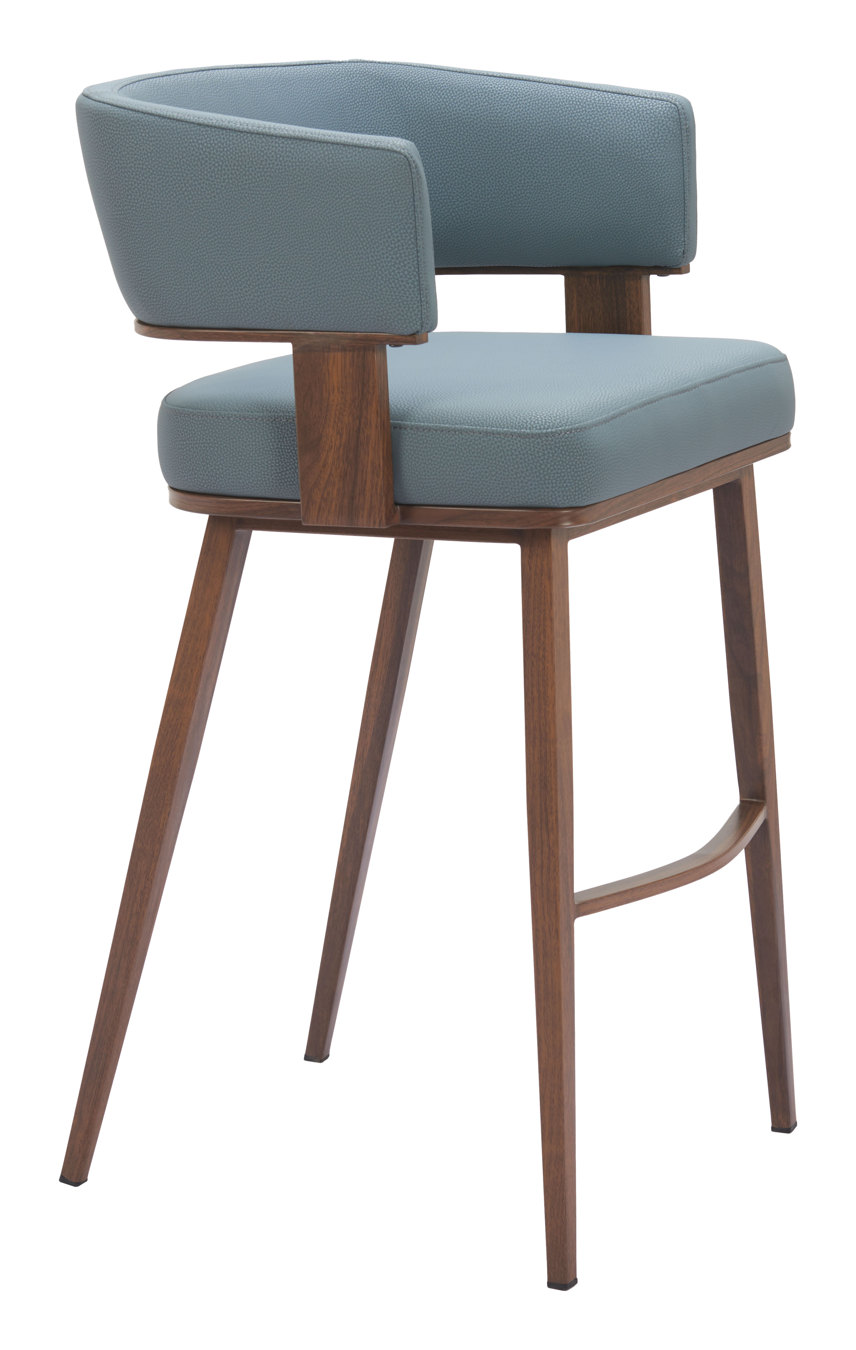 Poise Barstool Azure Gray & Walnut product image