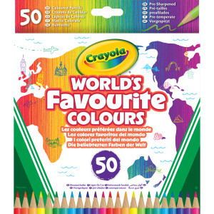 World's Favorite Colors Colored Pencils, 50 Count
