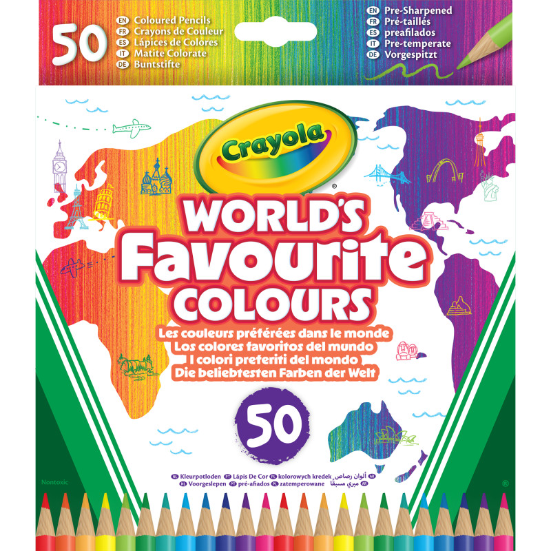 World's Favorite Colors Colored Pencils, 50 Count